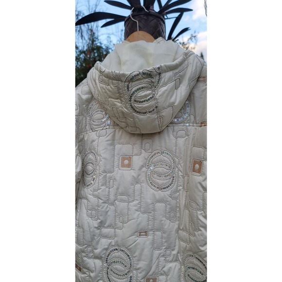 Funwear Factory Quilted Hooded Puffer Jacket w/Sequin Accents - Picture 4 of 11